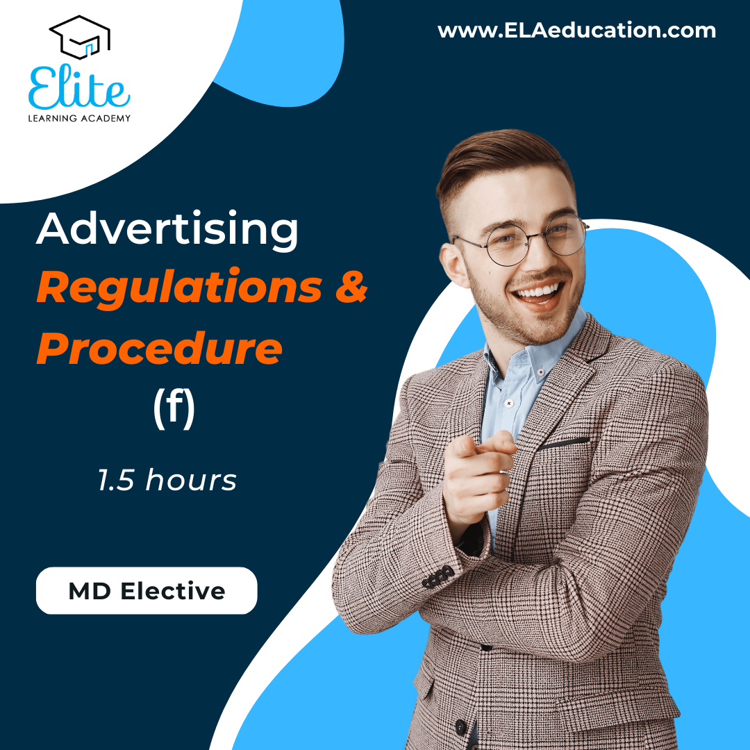 Advertising Regulation & Procedures (f) -IN PERSON- Millersville 11-7-2024 1:30-3pm
