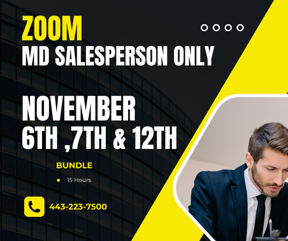 MD Salesperson Only Convenience Bundle 1 (THREE DAYS)-ZOOM CE November 2024