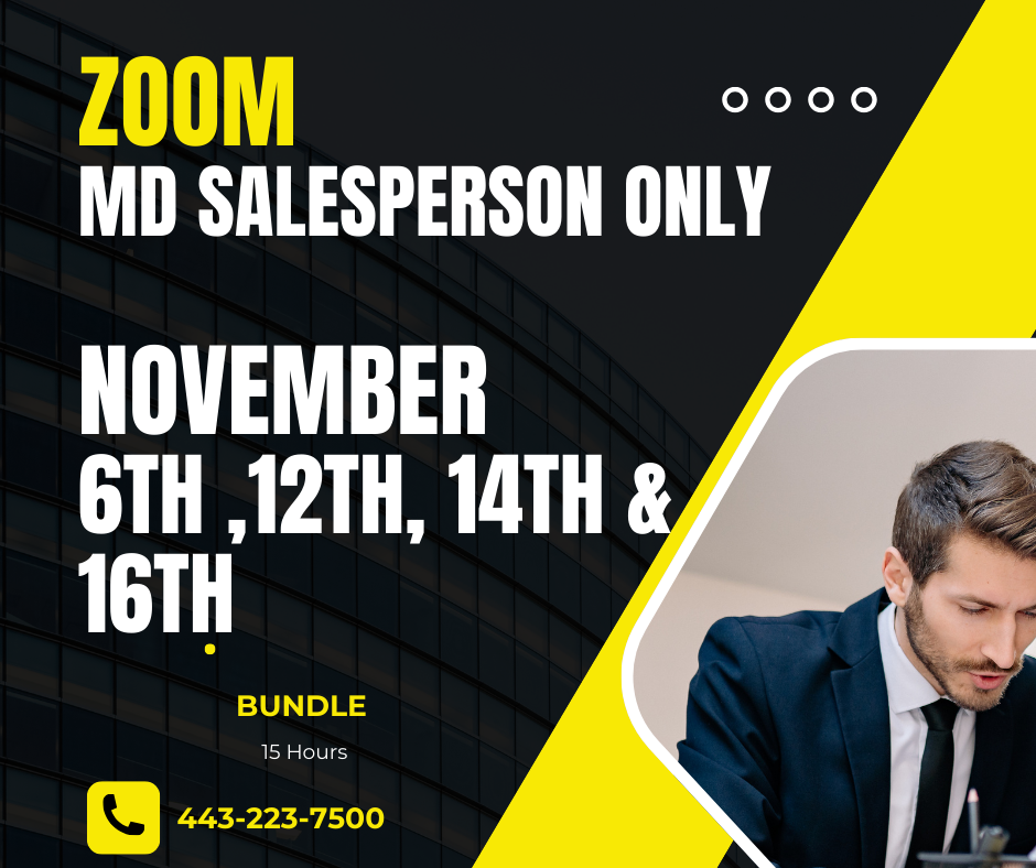MD Salesperson Only Convenience Bundle 3 (FOUR DAYS)-ZOOM CE November 2024