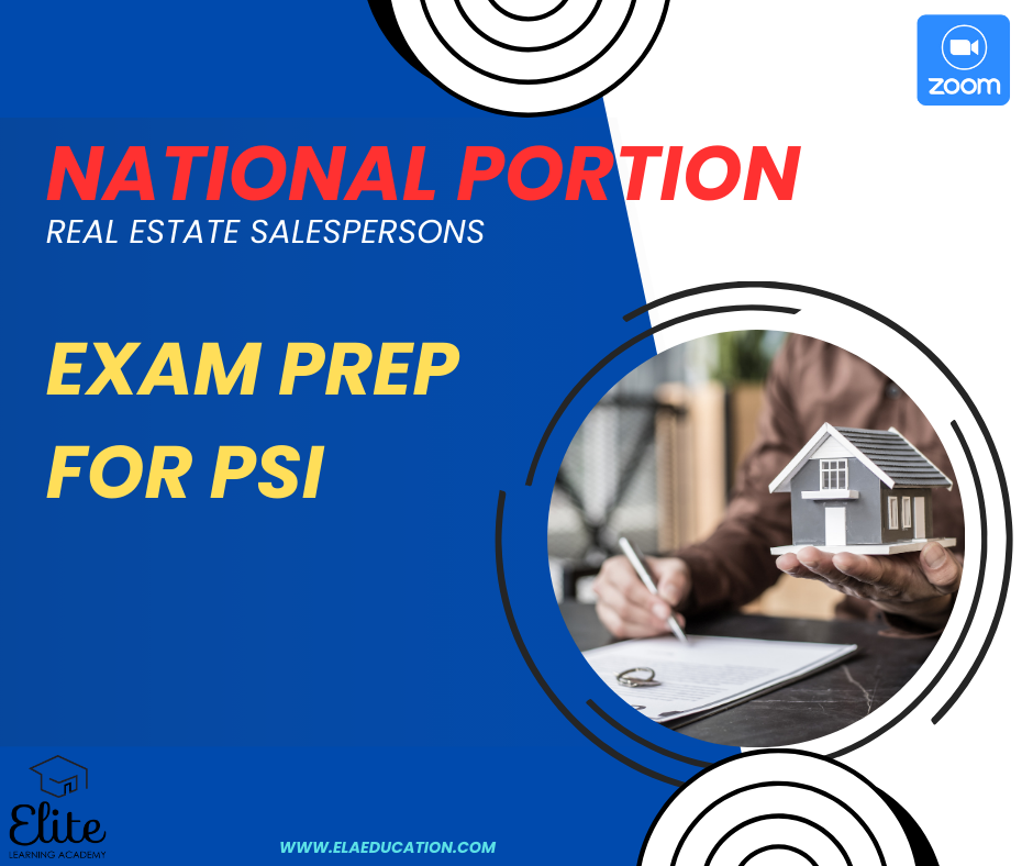 Exam Prep for PSI: National Portion - Zoom - 11/7/2024 - 6-9pm